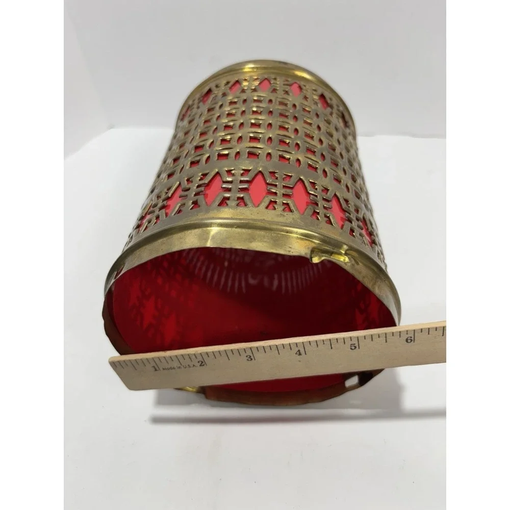 Vintage Brass Moroccan Moorish Hanging Pendant Lamp Incomplete